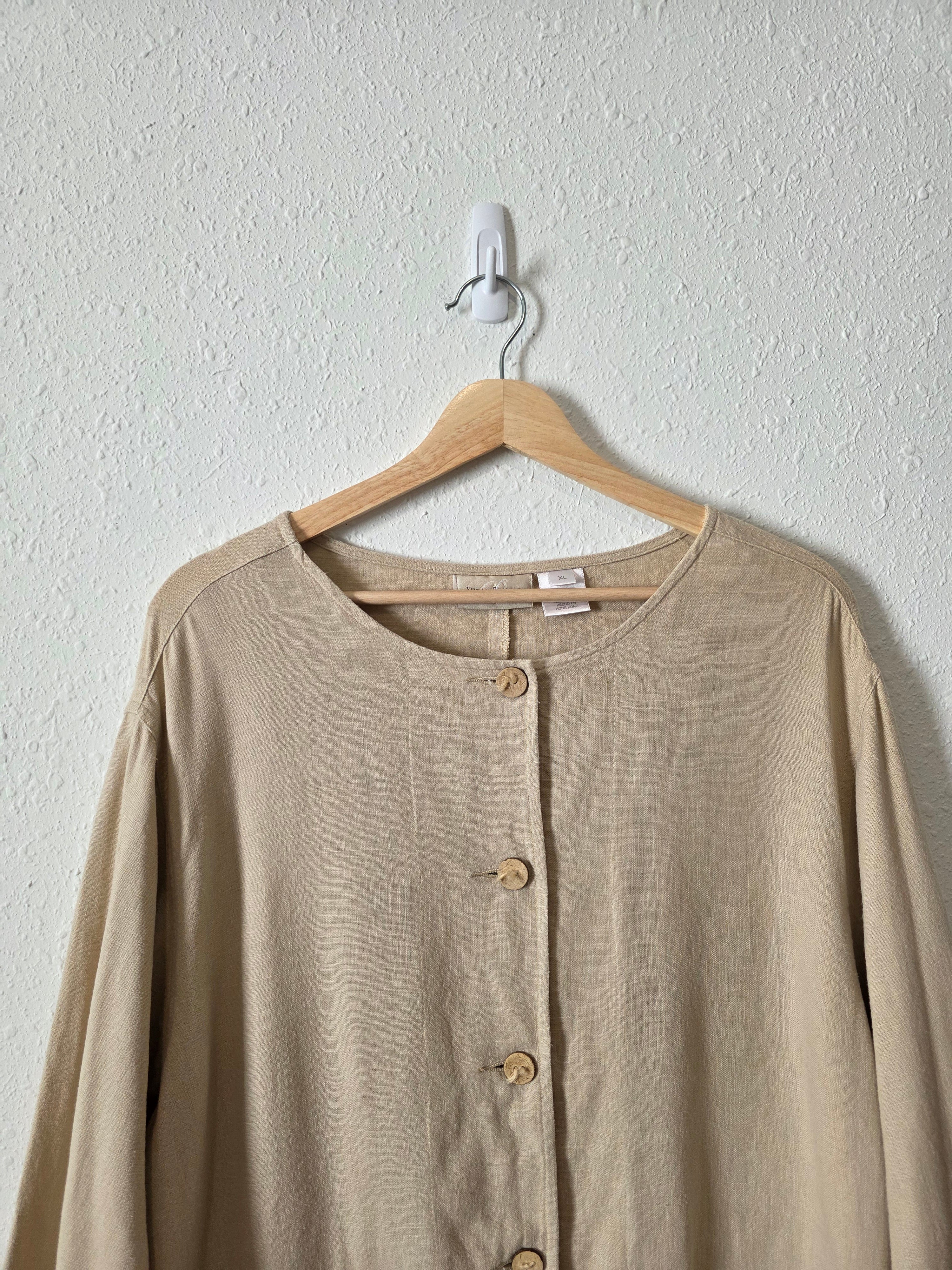 Vintage Linen Blend Chore Button Up (XL)