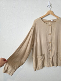 Vintage Linen Blend Chore Button Up (XL)