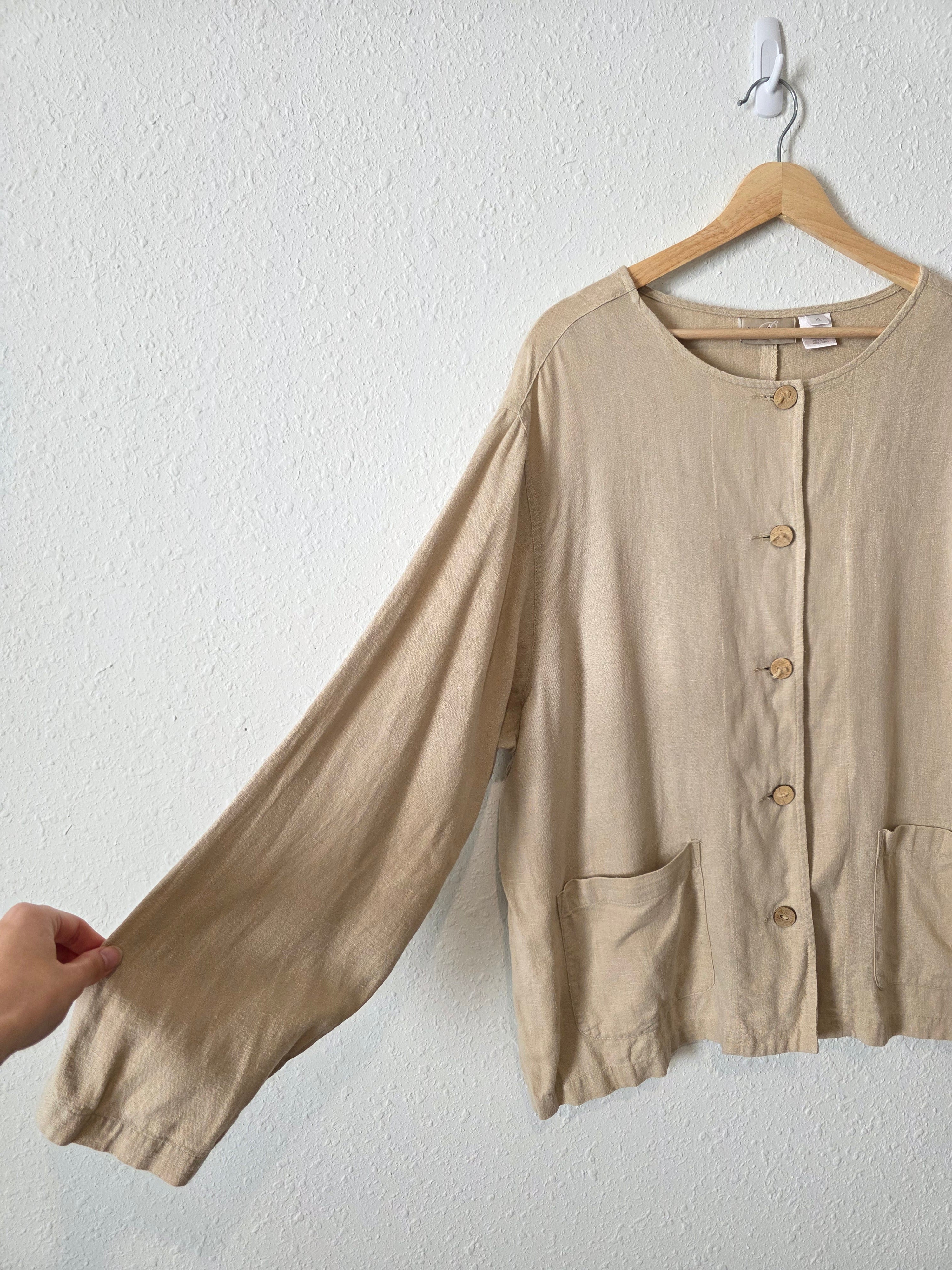 Vintage Linen Blend Chore Button Up (XL)