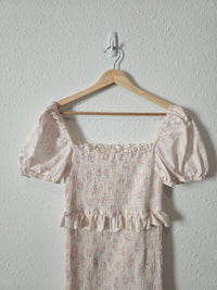 Worth Collective Floral Smocked Dress (M)
