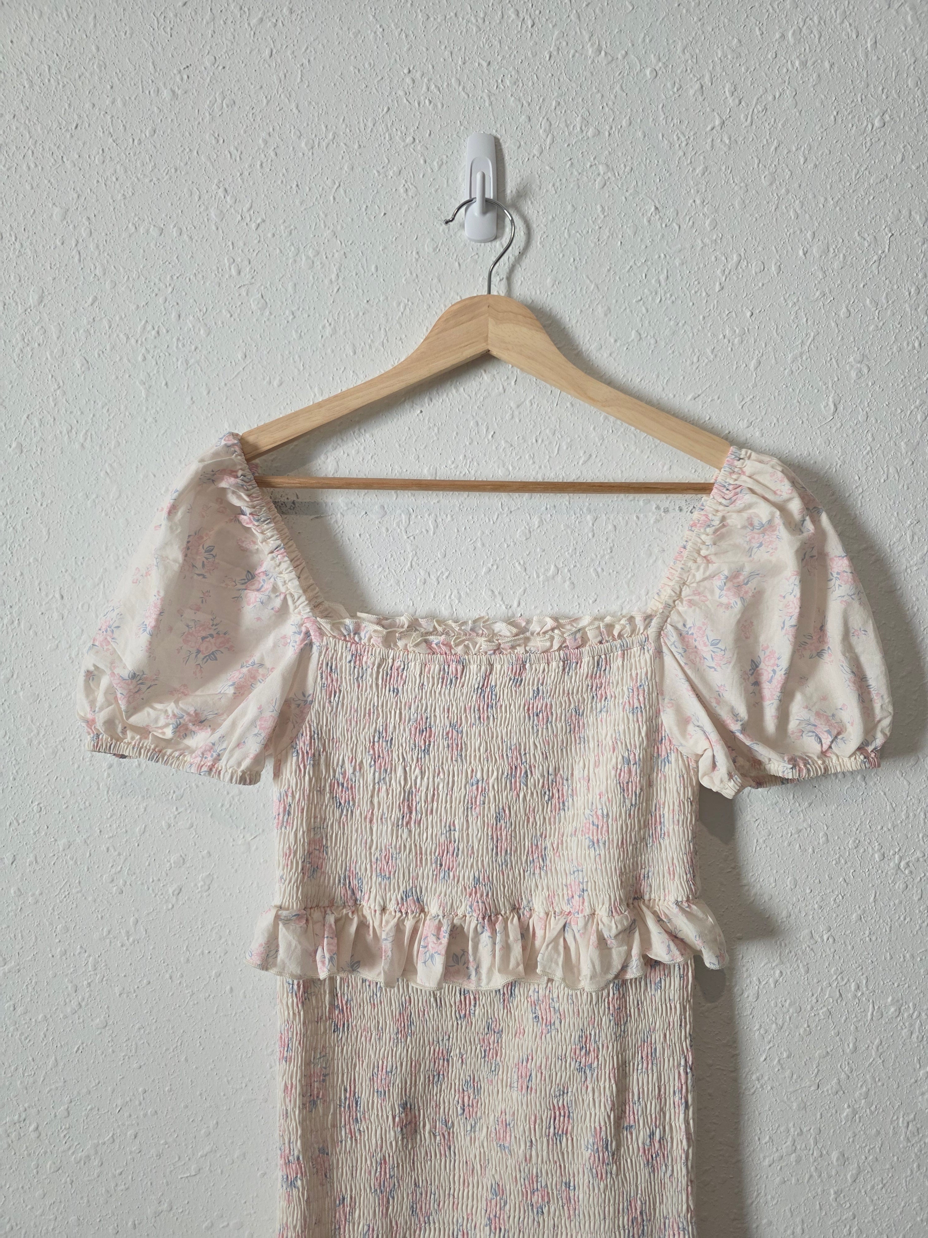 Worth Collective Floral Smocked Dress (M)