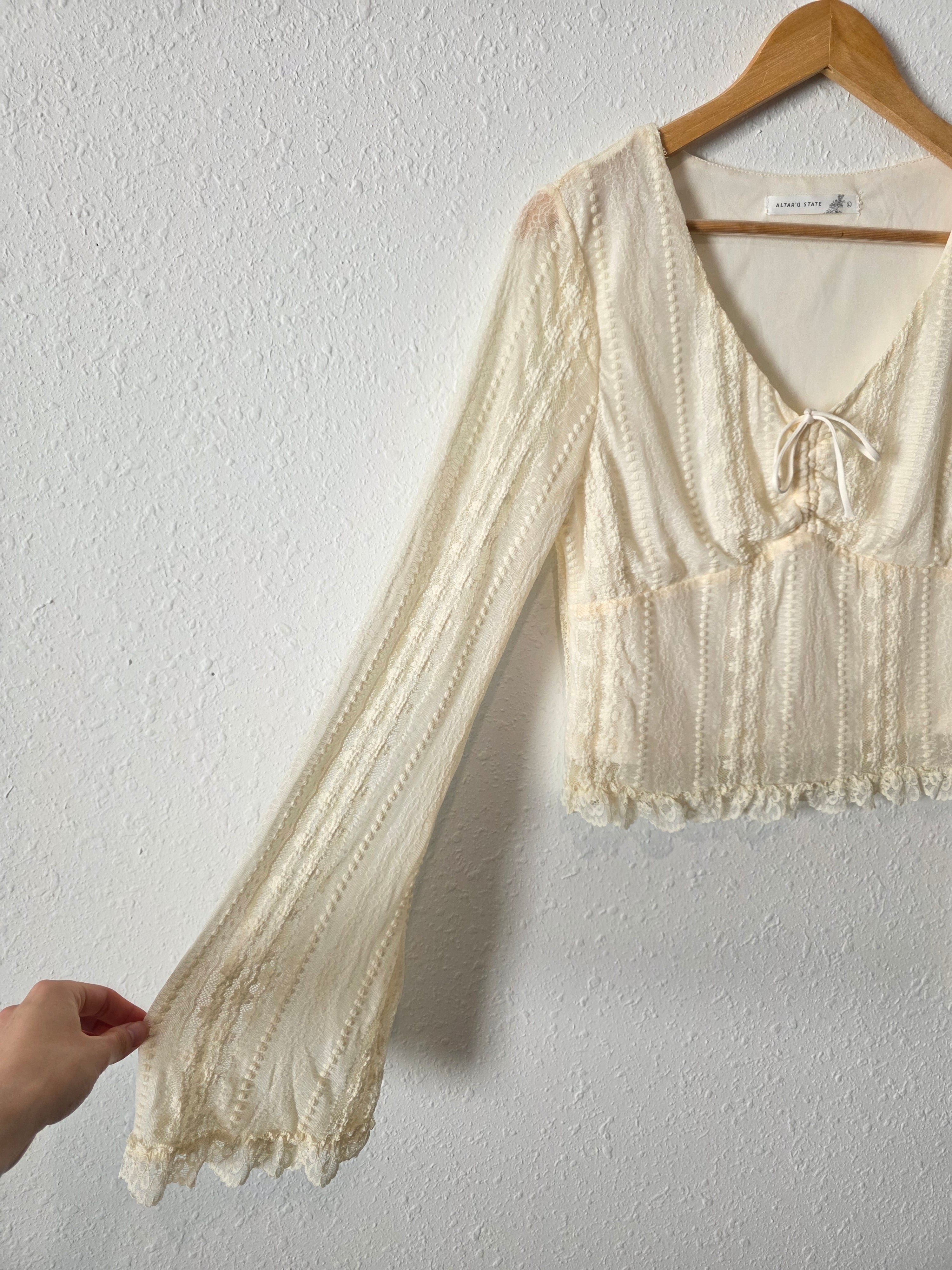 Altar'd State Floral Lace Top (L)