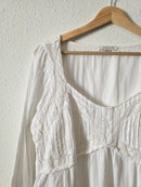 Textured Long Sleeve Babydoll Blouse (M)