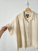 Cream Oversized Linen Button Up (XL)