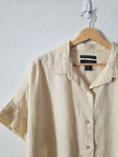 Cream Oversized Linen Button Up (XL)