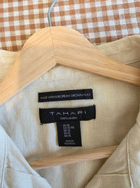 Cream Oversized Linen Button Up (XL)