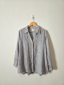 Striped Linen Button Up Shirt (1X)