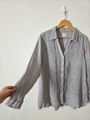 Striped Linen Button Up Shirt (1X)