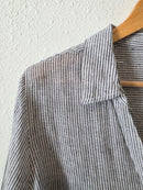Striped Linen Button Up Shirt (1X)