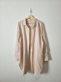 J.Crew Linen Cotton Striped Button Up (L)