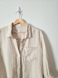 Gap Oat Linen Button Up (L)