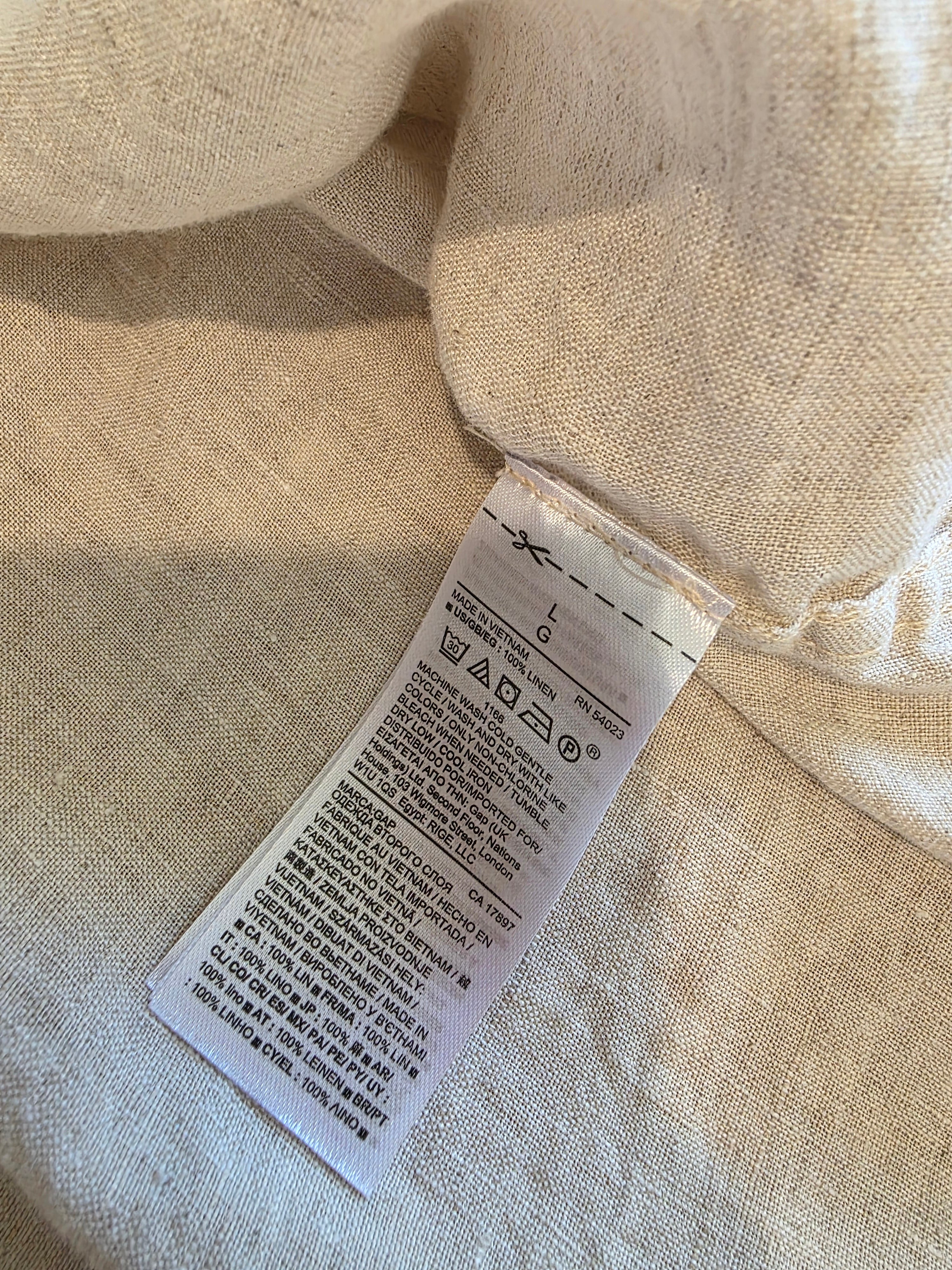 Gap Oat Linen Button Up (L)