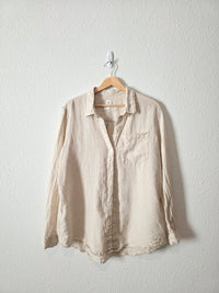 Gap Oat Linen Button Up (L)
