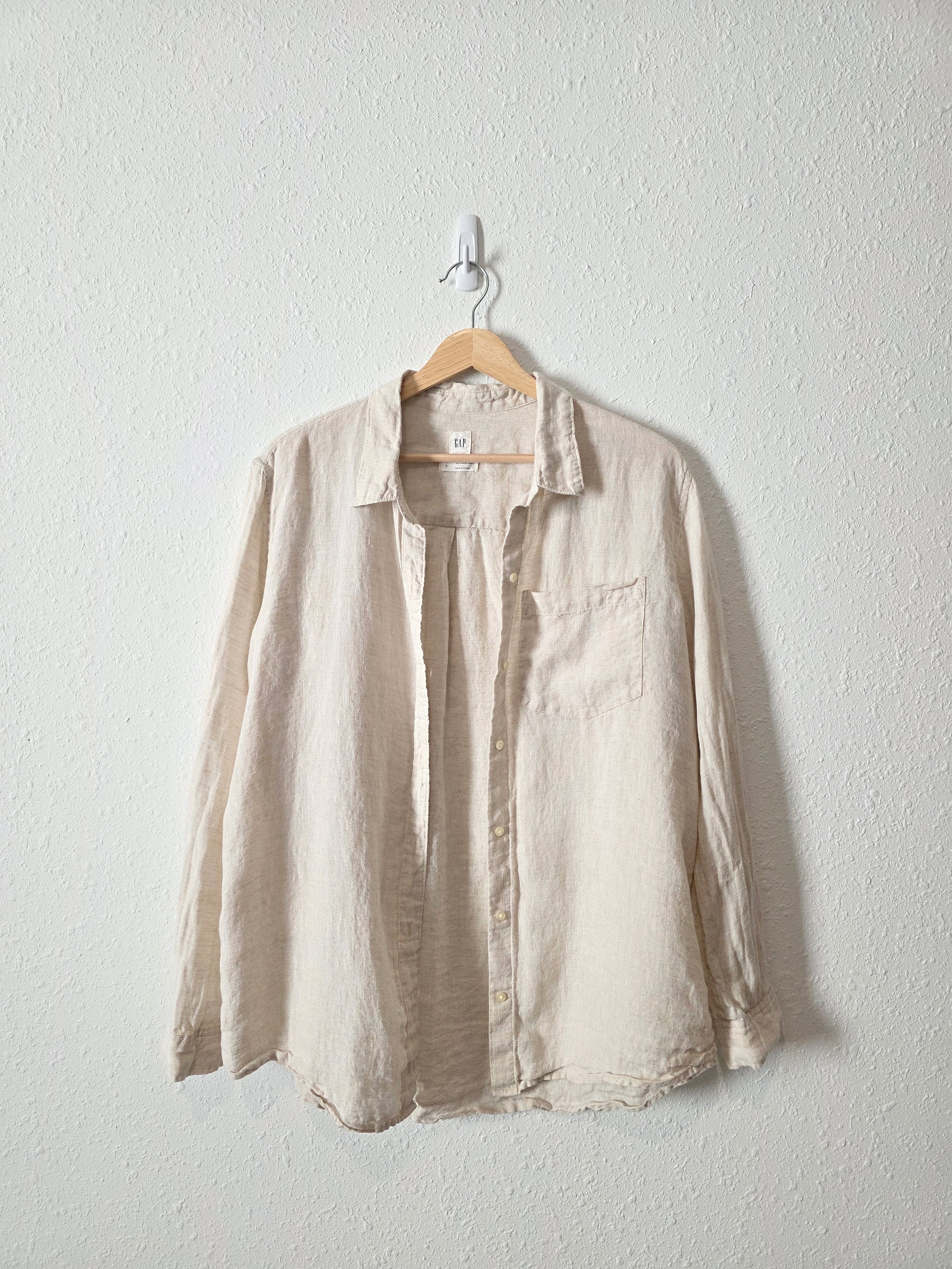 Gap Oat Linen Button Up (L)