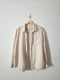 Gap Oat Linen Button Up (L)