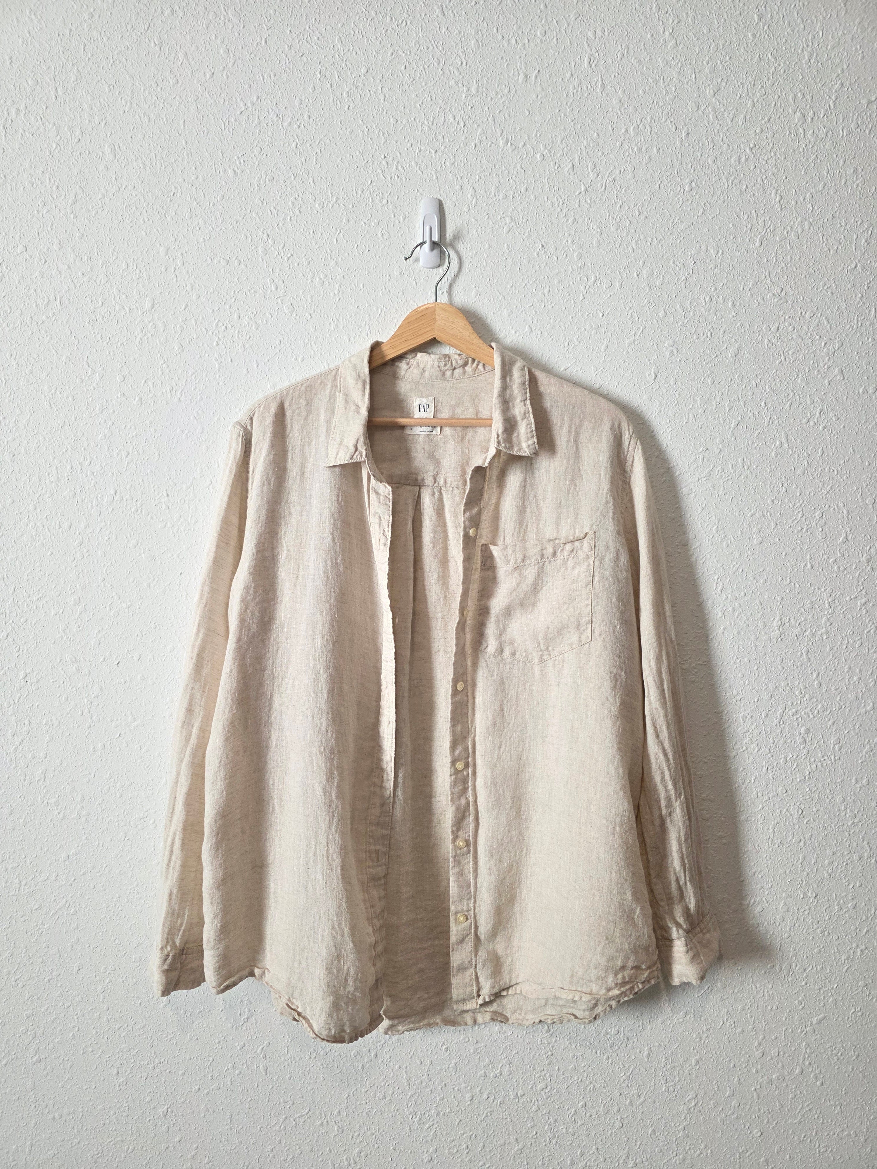 Gap Oat Linen Button Up (L)