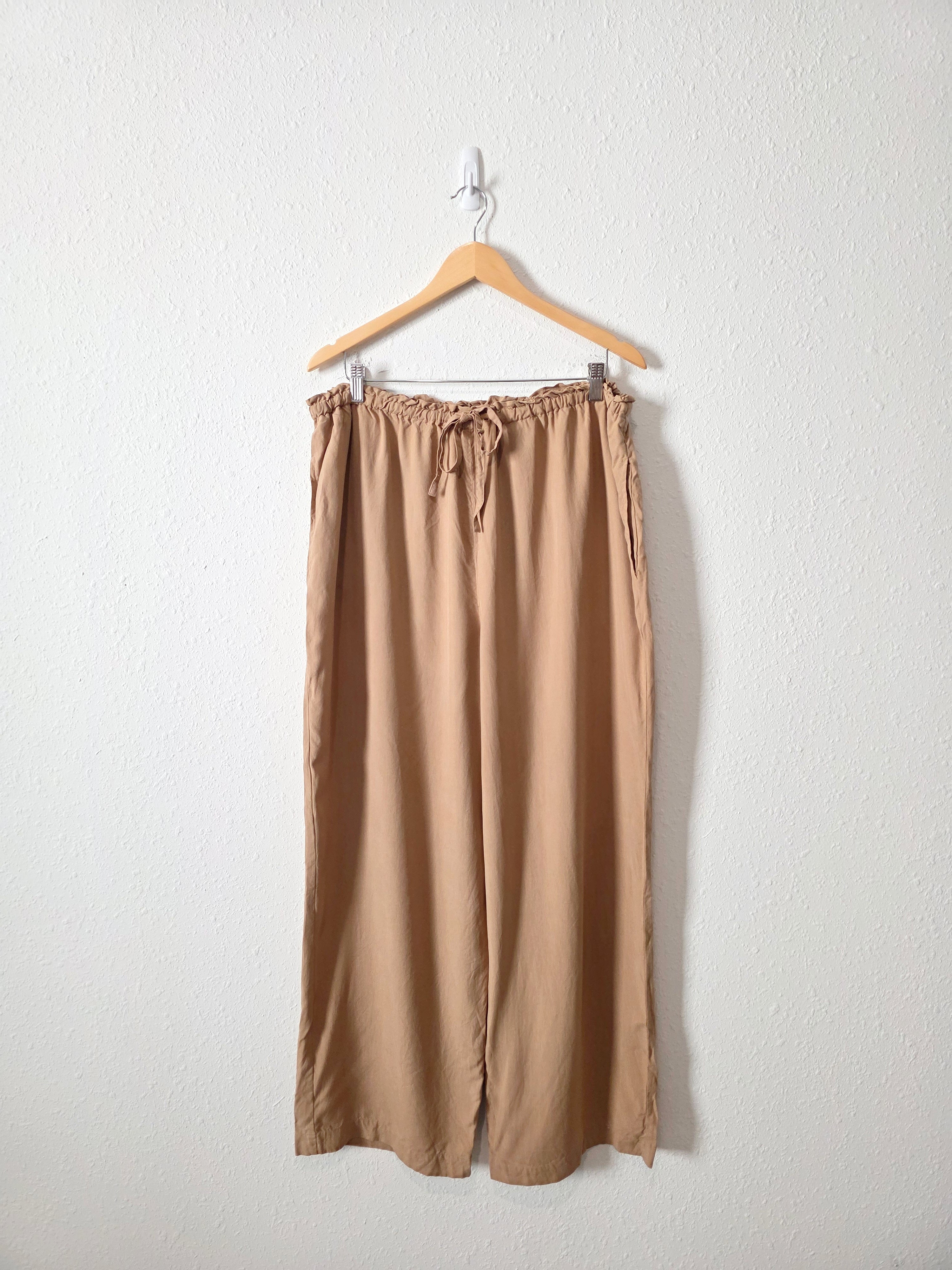 Vintage Wide Leg Silk Pants (XL)