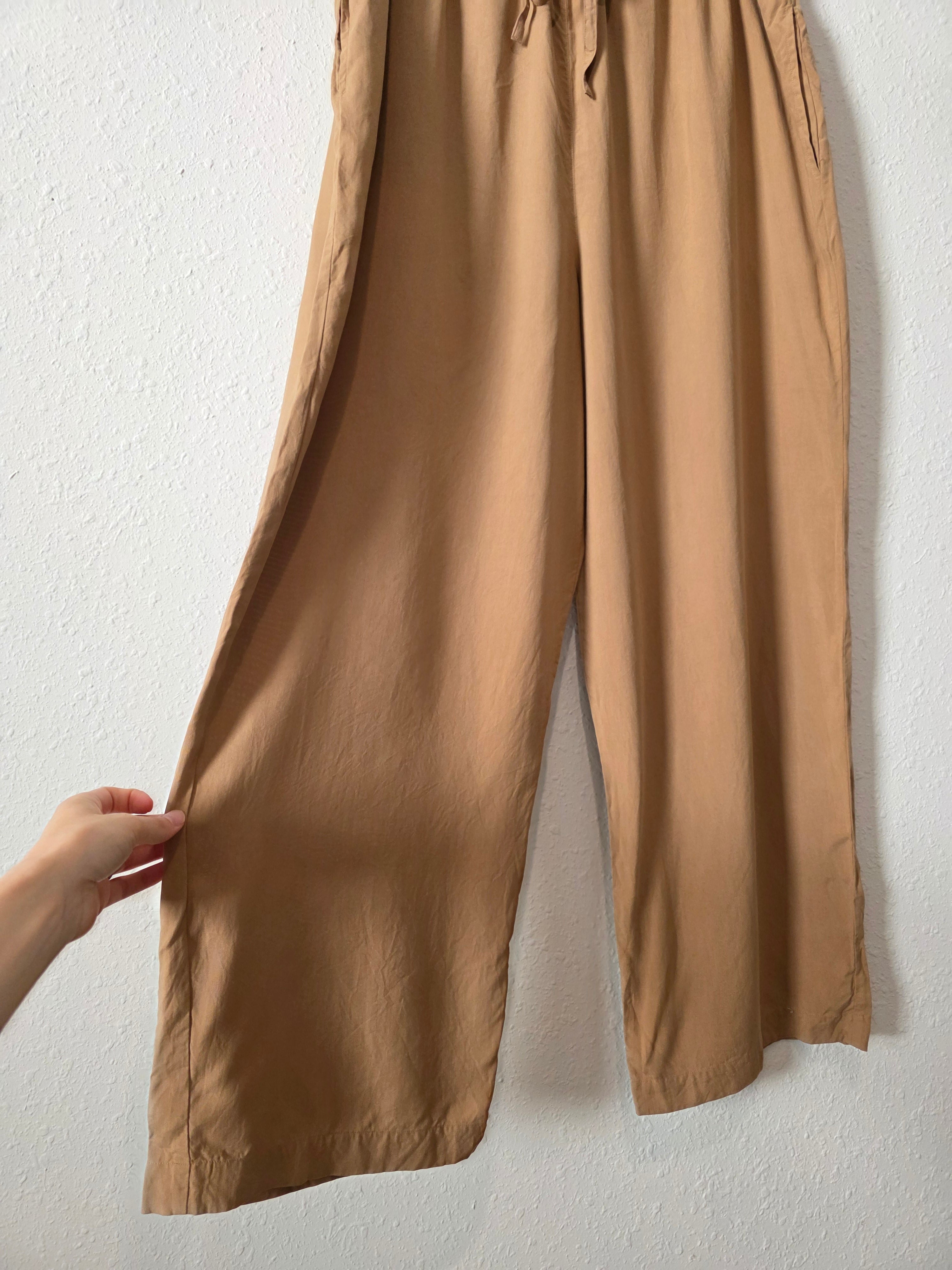 Vintage Wide Leg Silk Pants (XL)