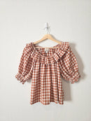 Gingham Puff Sleeve Top (L)