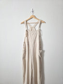 Oat Linen Blend Overalls (S)