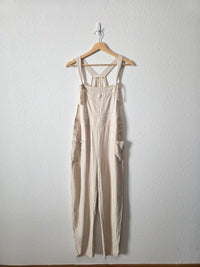 Oat Linen Blend Overalls (S)