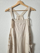 Oat Linen Blend Overalls (S)