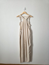 Oat Linen Blend Overalls (S)
