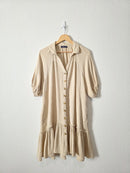 Neutral Cotton Gauze Dress (S)