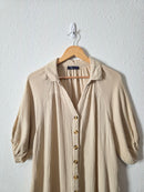 Neutral Cotton Gauze Dress (S)