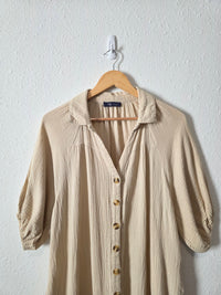 Neutral Cotton Gauze Dress (S)