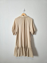 Neutral Cotton Gauze Dress (S)