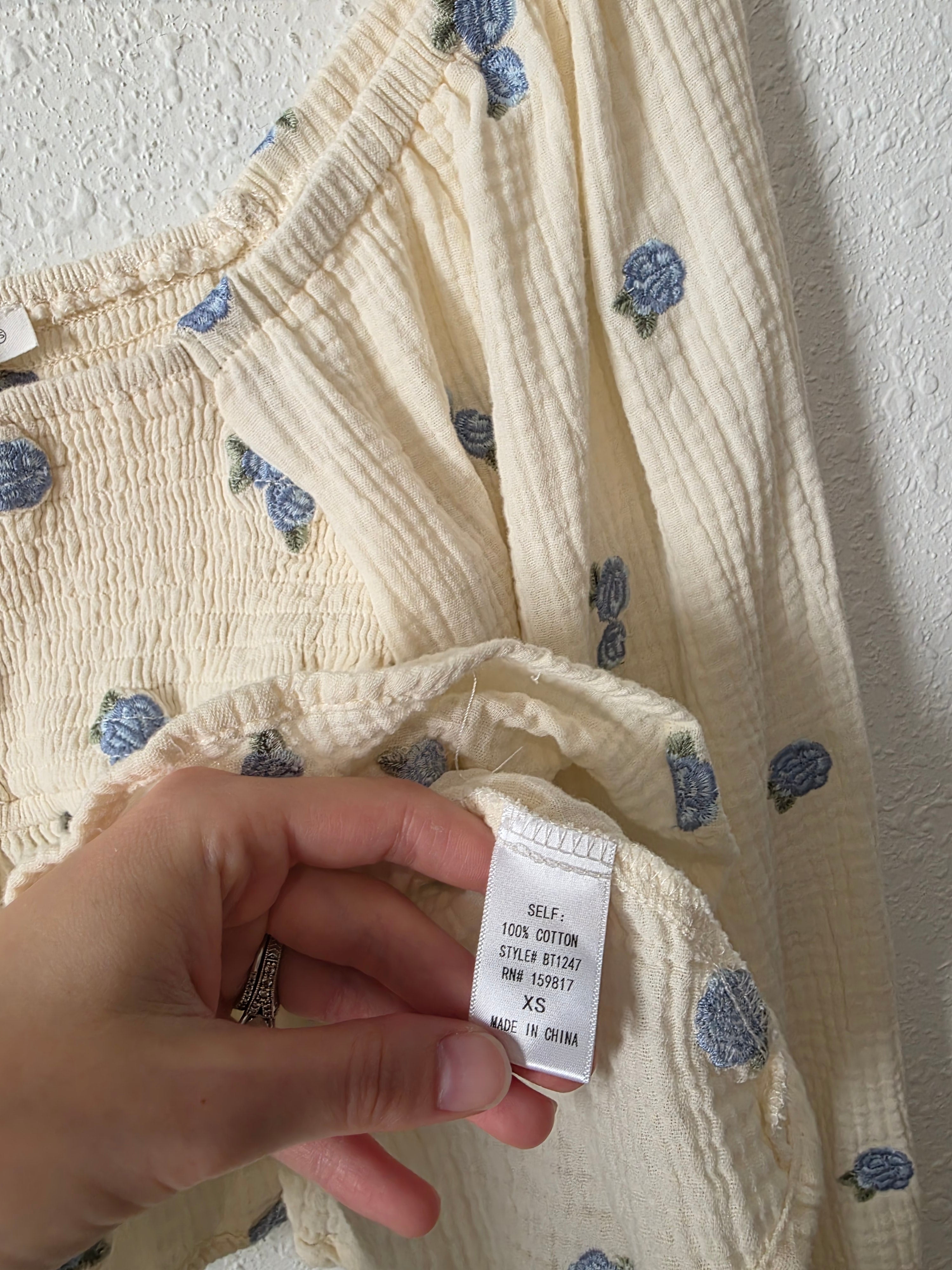 Altar'd State Floral Smocked Top (XS)