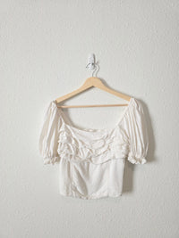 Abercrombie Puff Sleeve Ruched Top (S)