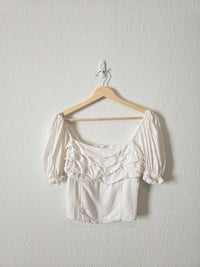 Abercrombie Puff Sleeve Ruched Top (S)