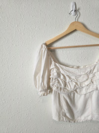 Abercrombie Puff Sleeve Ruched Top (S)