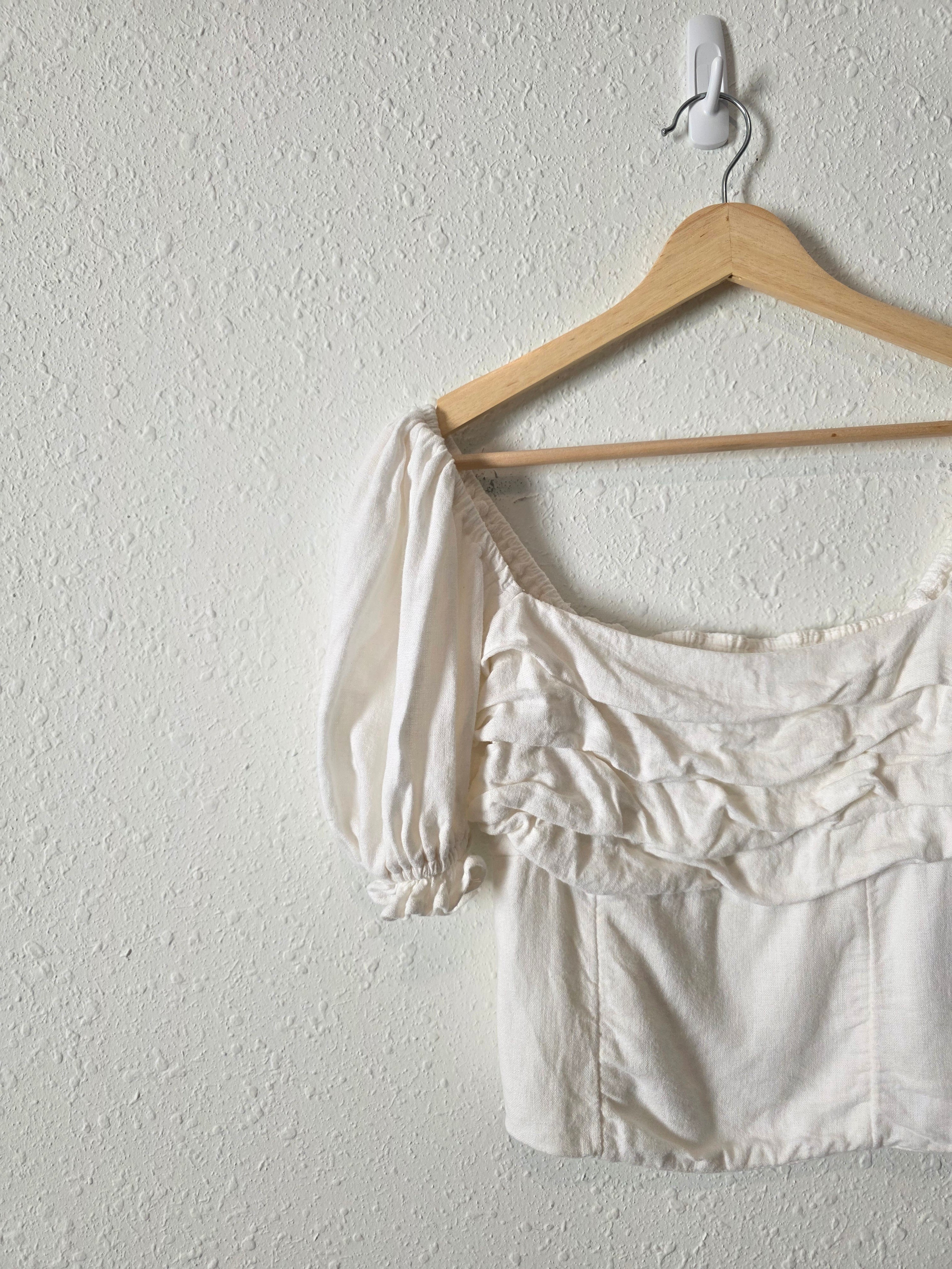 Abercrombie Puff Sleeve Ruched Top (S)