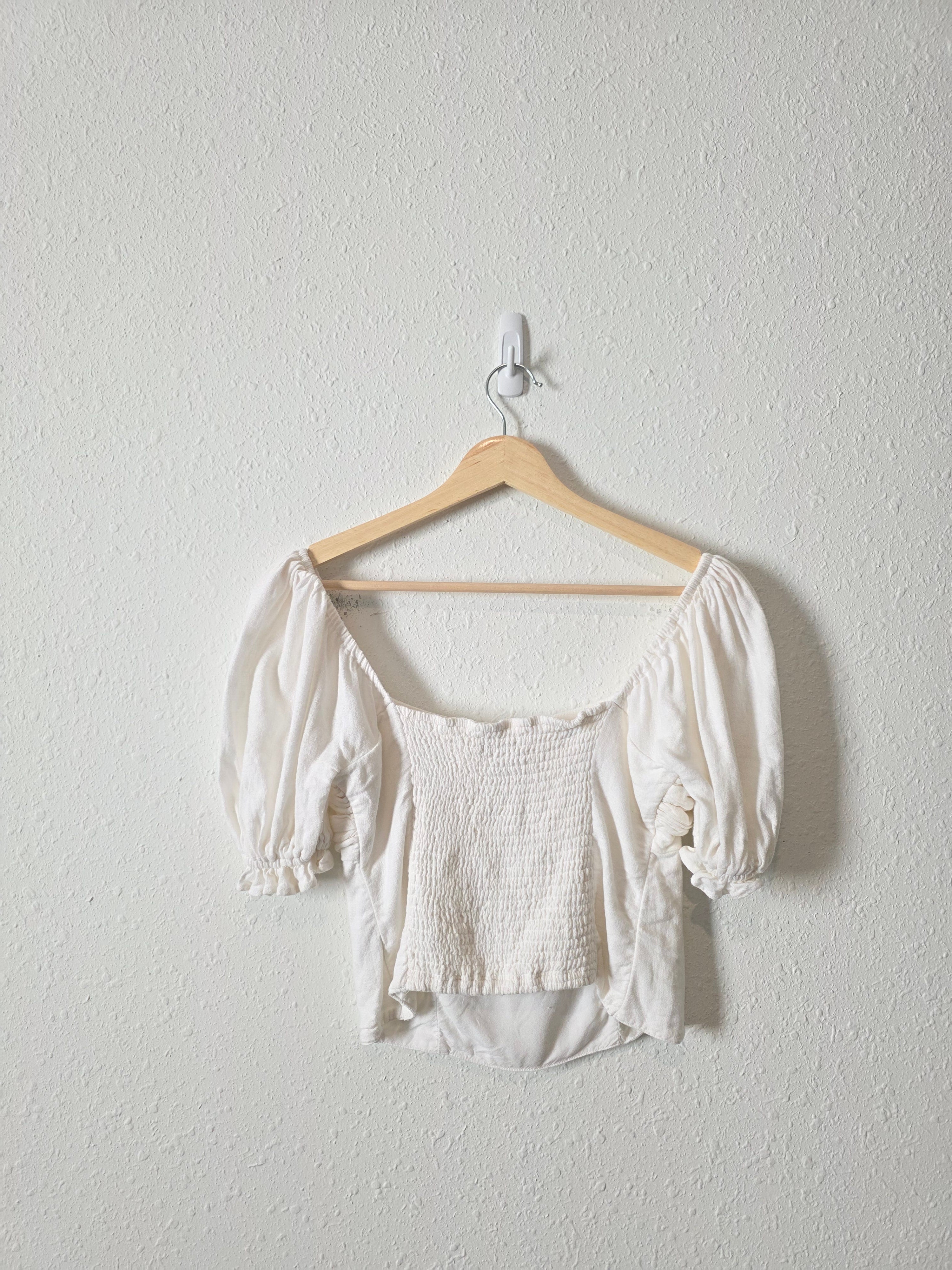 Abercrombie Puff Sleeve Ruched Top (S)