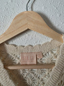 Floral Crochet Button Front Top (S)
