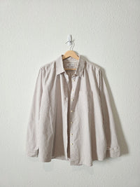 Lands End Striped Cotton Button Up (L)
