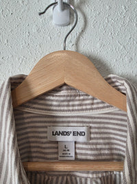 Lands End Striped Cotton Button Up (L)