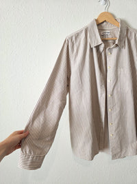 Lands End Striped Cotton Button Up (L)