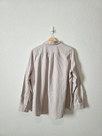 Lands End Striped Cotton Button Up (L)