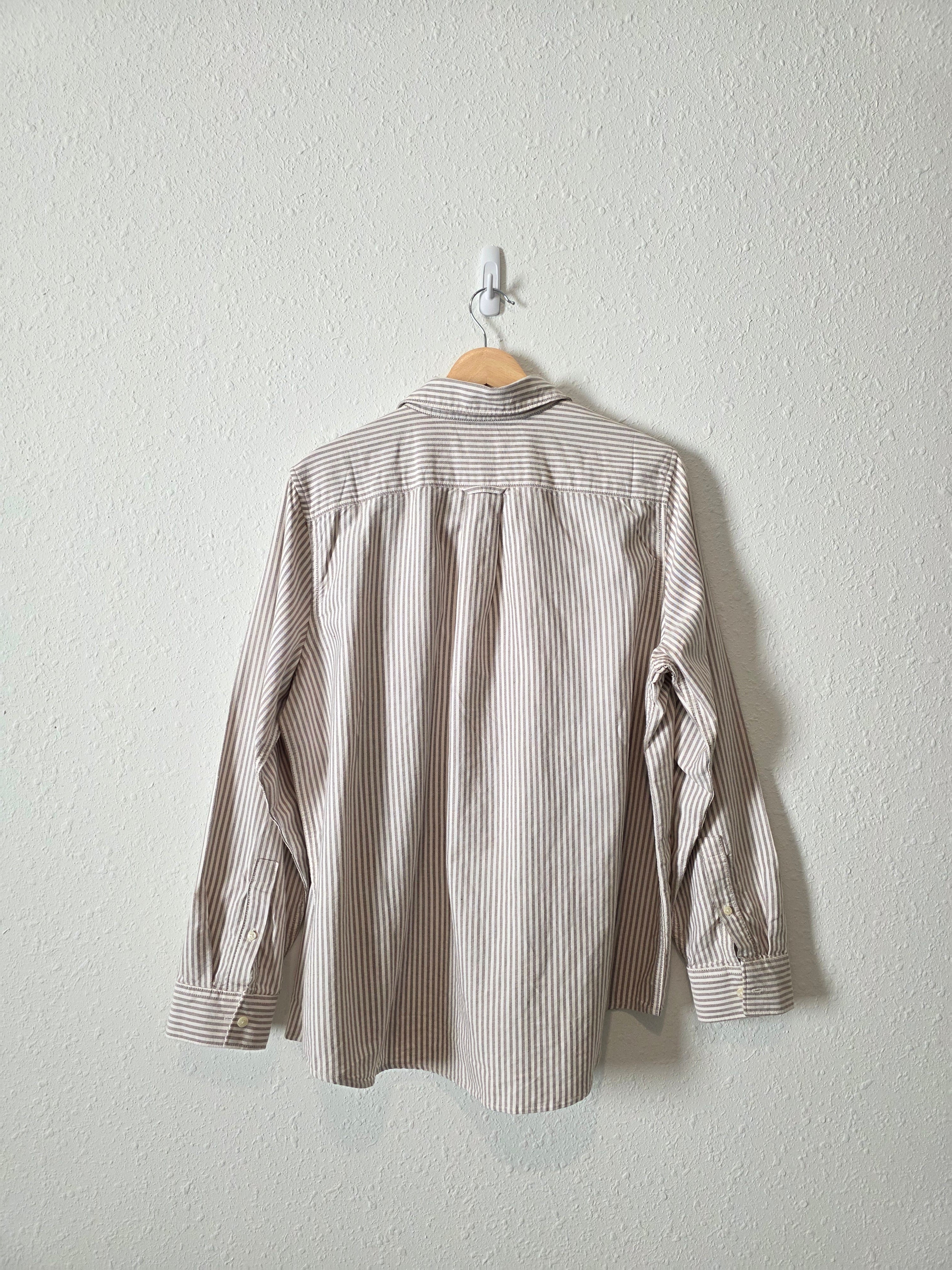 Lands End Striped Cotton Button Up (L)