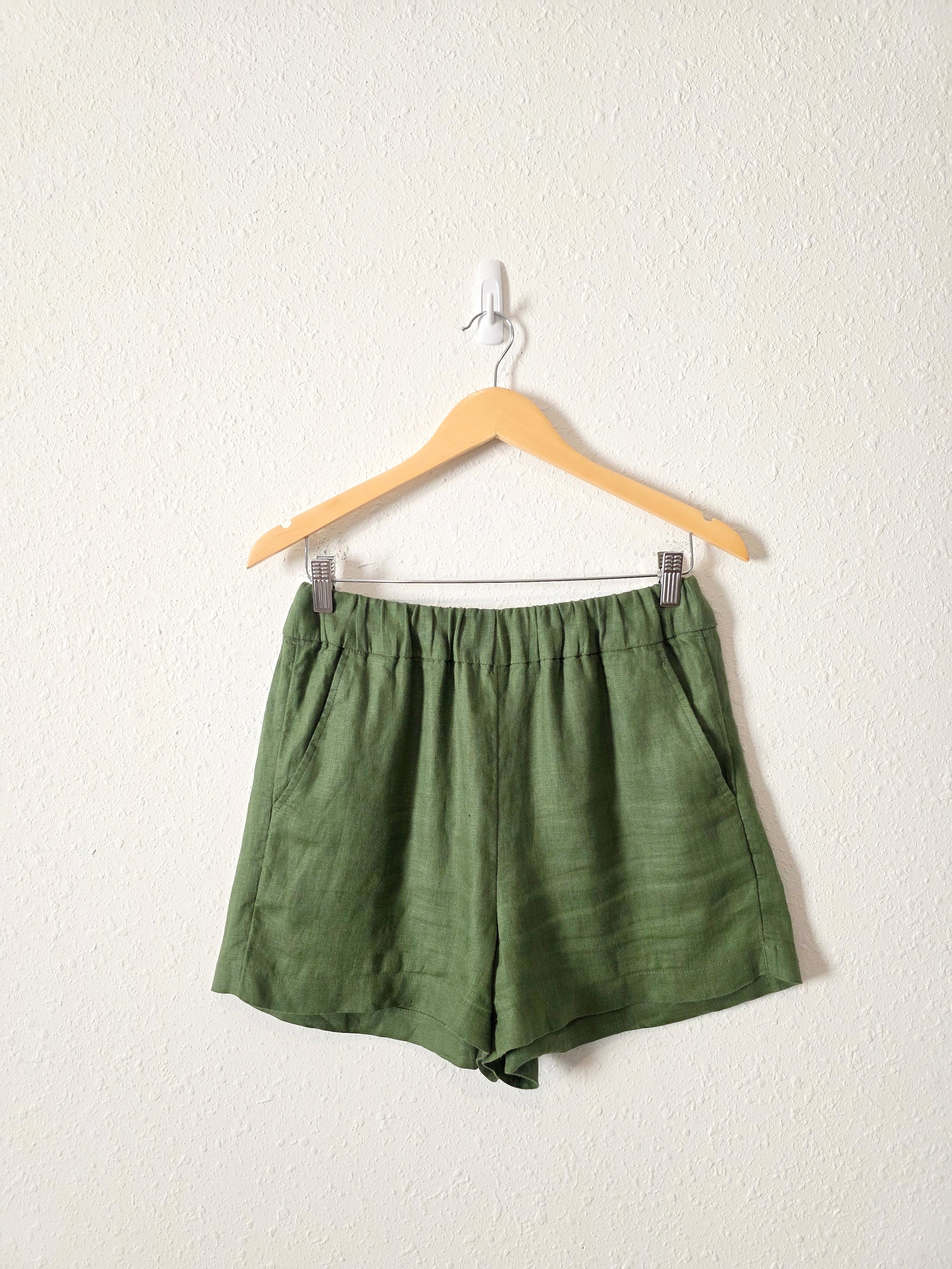 J.Crew Green Linen Relaxed Shorts (XS)