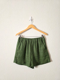 J.Crew Green Linen Relaxed Shorts (XS)