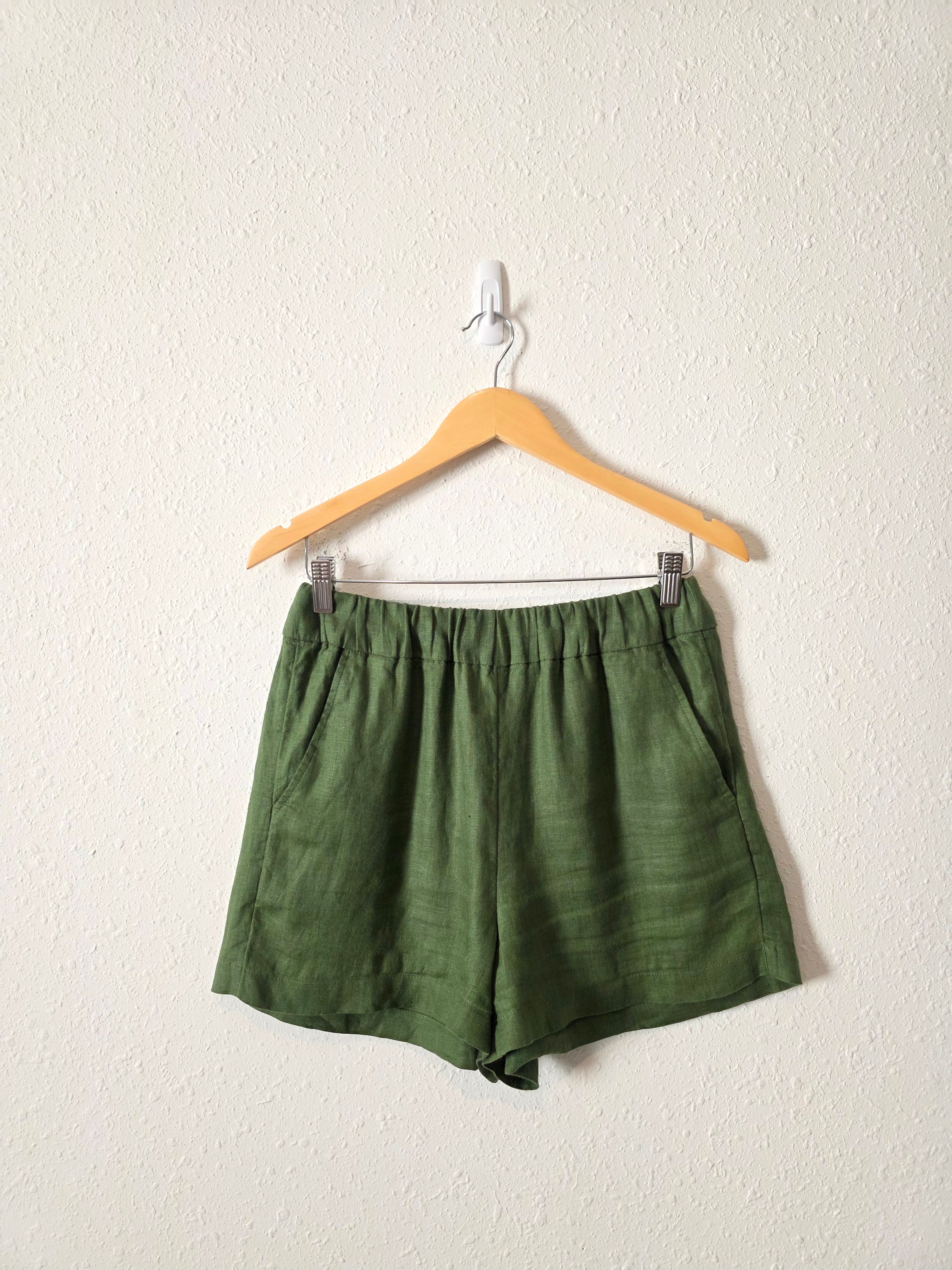 J.Crew Green Linen Relaxed Shorts (XS)