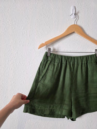 J.Crew Green Linen Relaxed Shorts (XS)