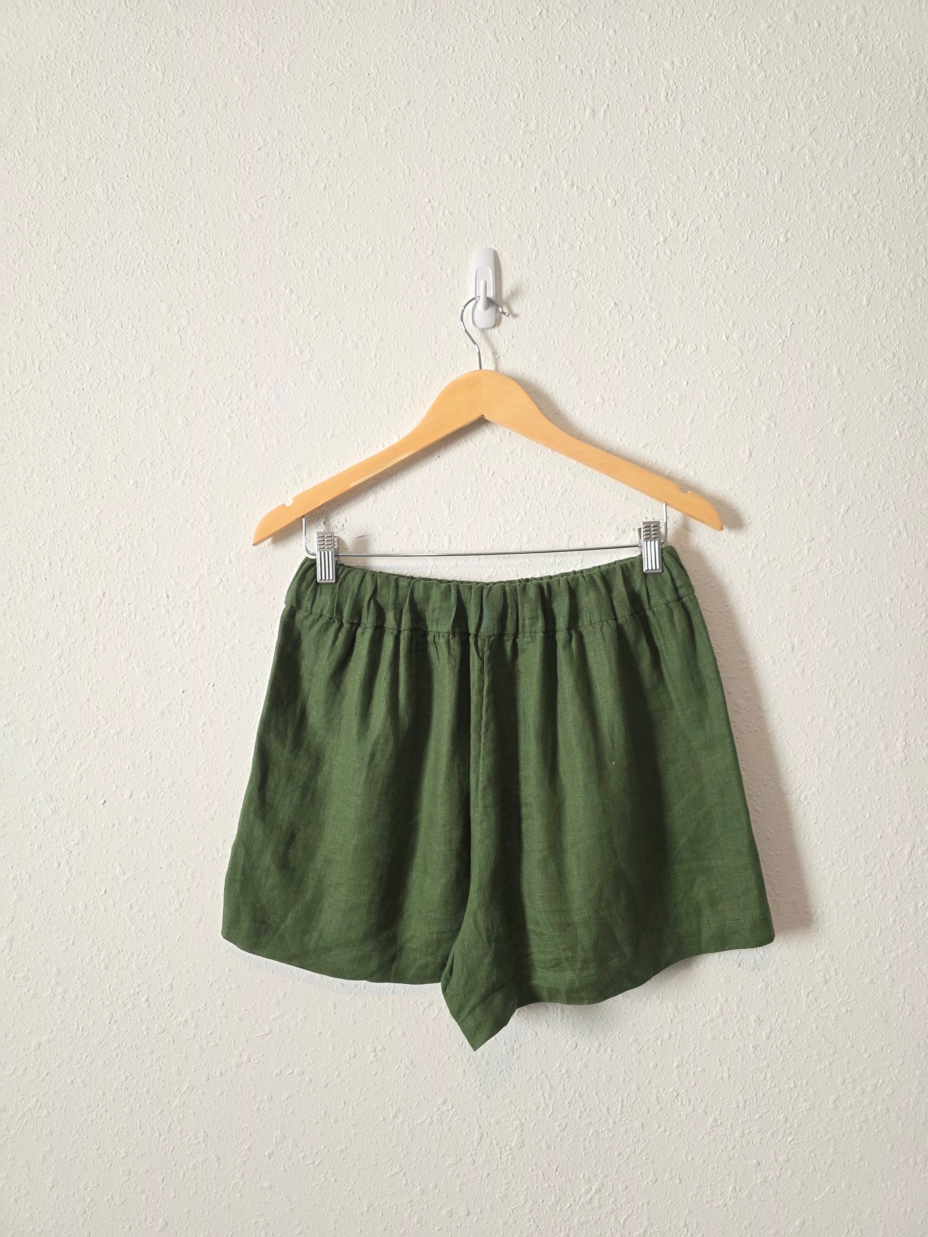 J.Crew Green Linen Relaxed Shorts (XS)
