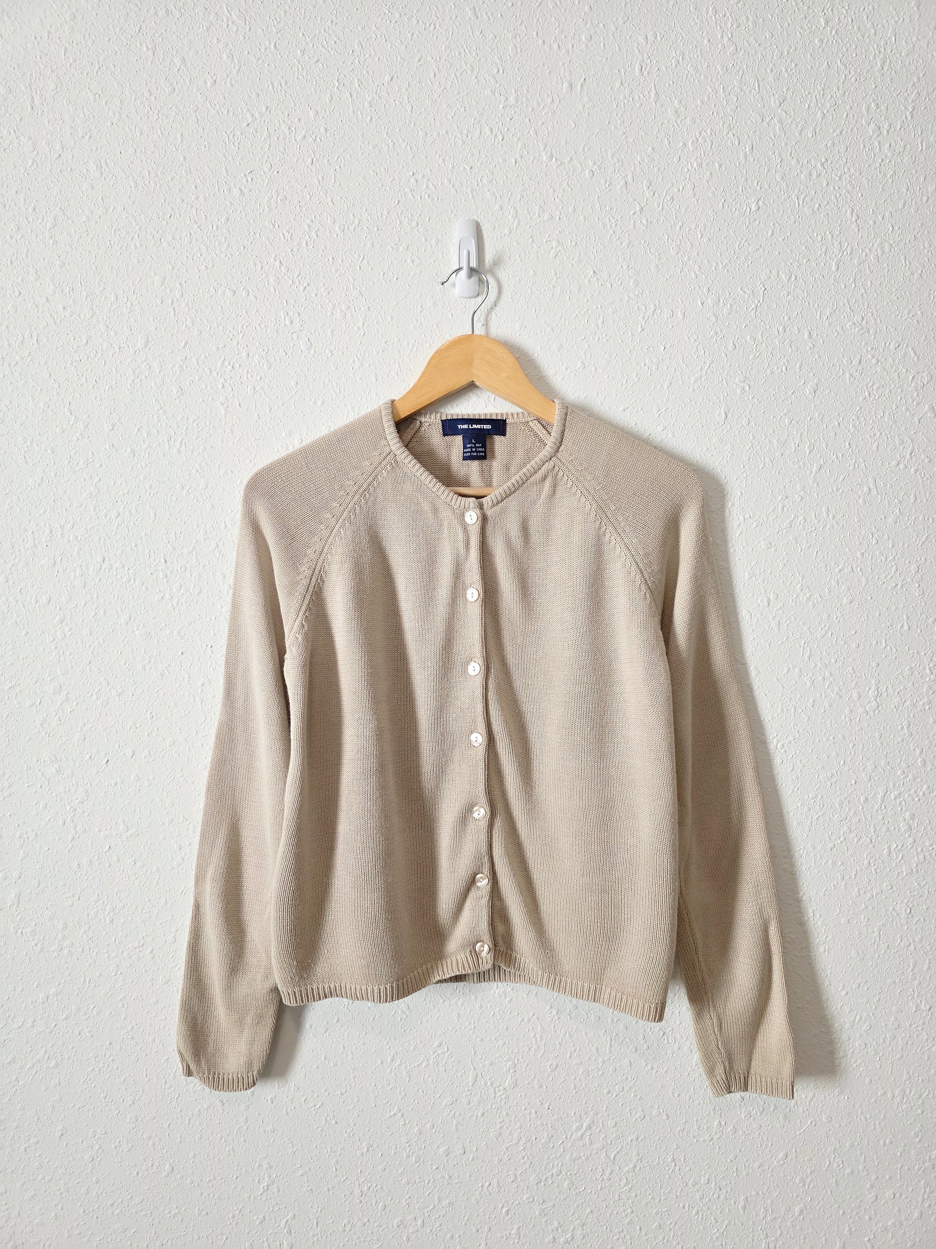 Vintage Neutral Silk Cardigan (L)
