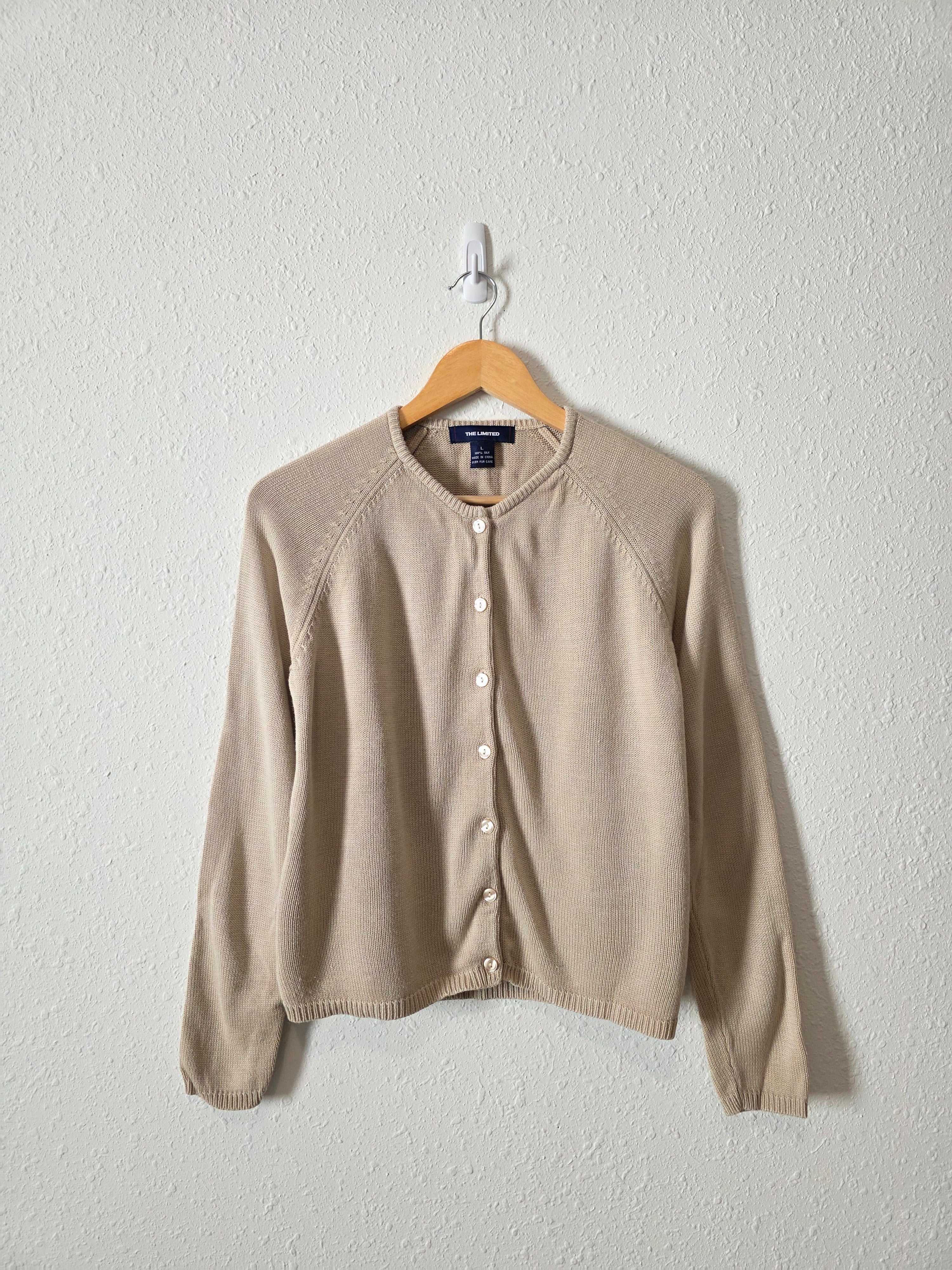Vintage Neutral Silk Cardigan (L)